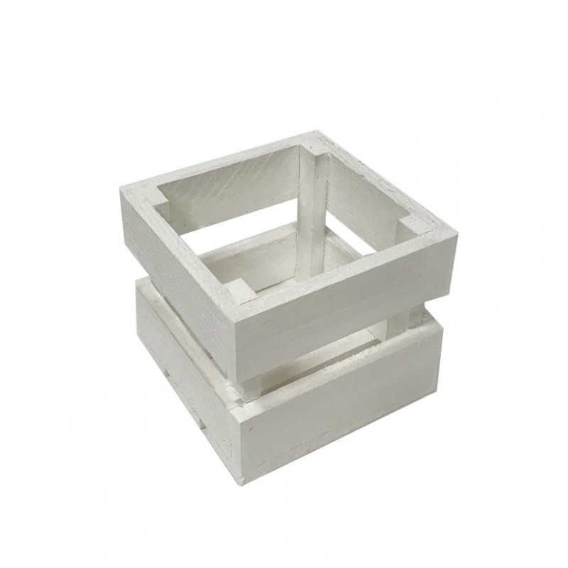 001010 | CASSETTA LEGNO 1 VASO 13x13xh11cm-bianco