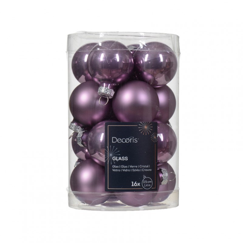 Box sfere pz16 d3,5 cm - crystal lilac