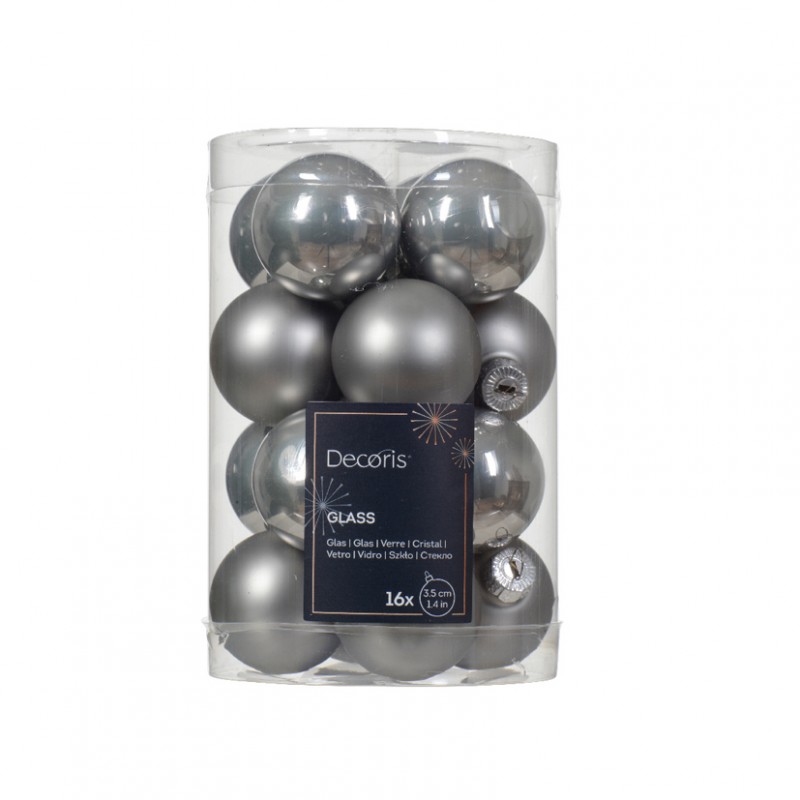 Box sfere vetro pz16 d3,5cm -marble grey