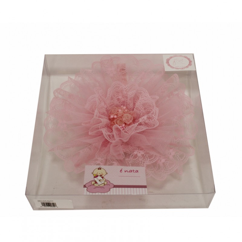 Coccarda c/rose d25 cm - rosa