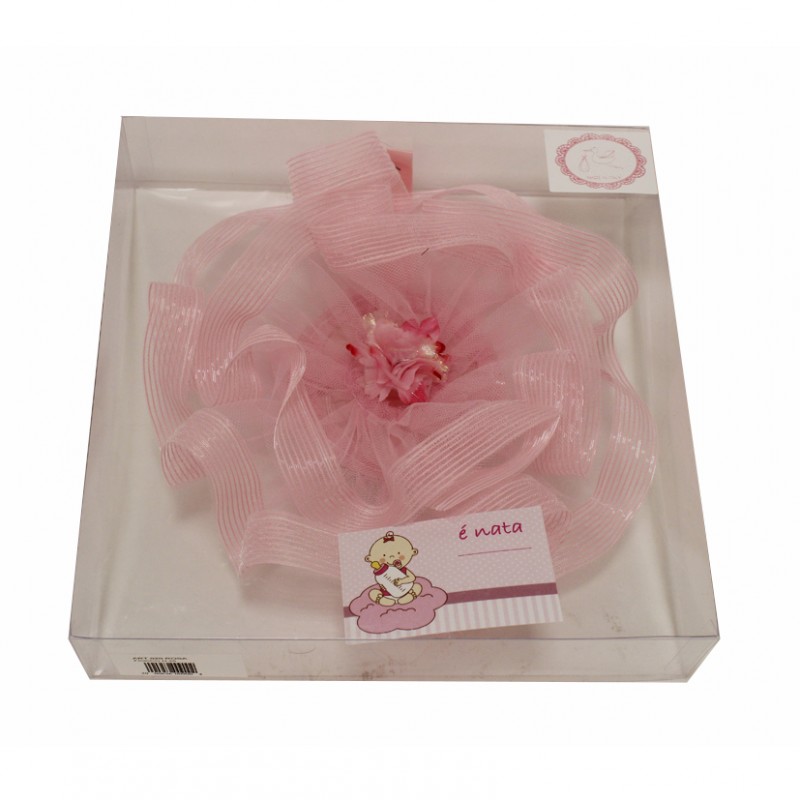 020R | COCCARDA RIGHE D25 cm - rosa