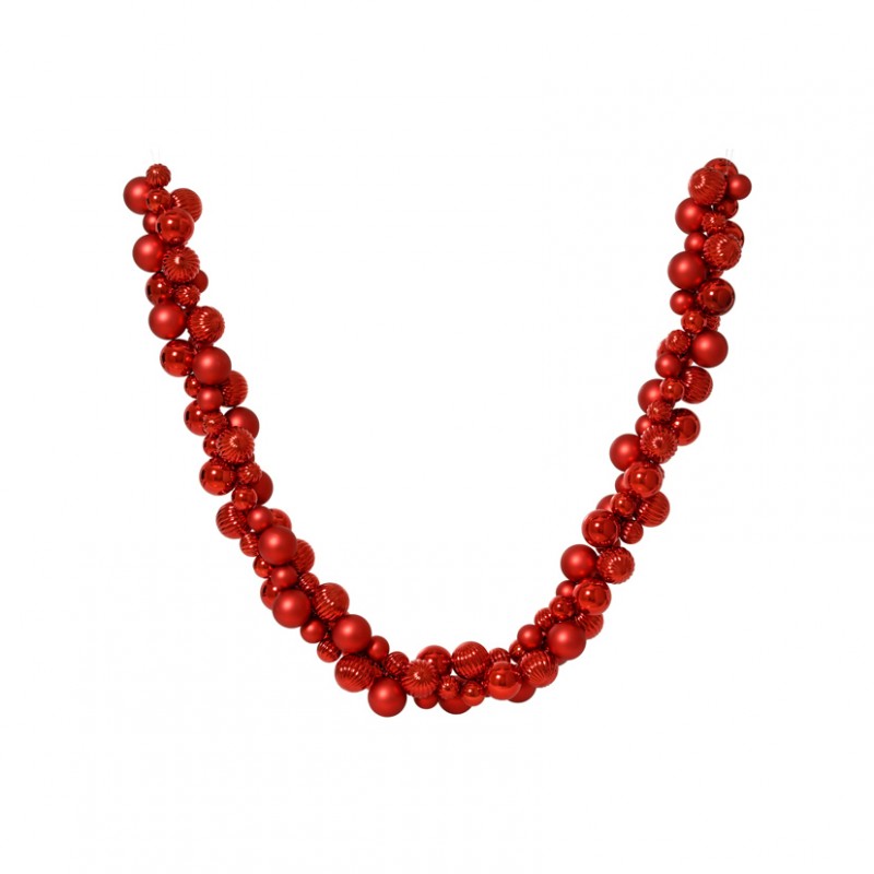 023726 | GHIRLANDA PVC 180cm D6cm - christmas red