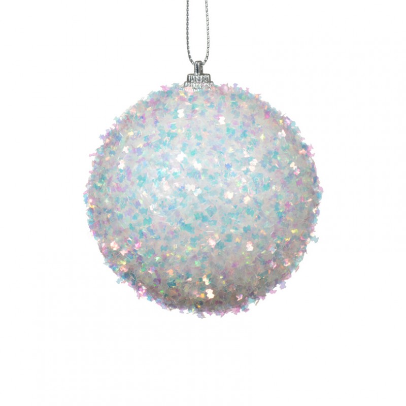 024637 | SFERA PAILLETTES FOAM D8cm - winter whit