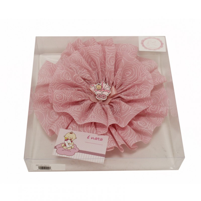 Coccarda bimba culla d25 cm - rosa