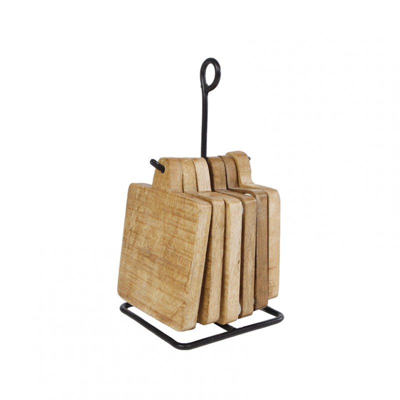 Sottobicchieri legno c/base 6pz