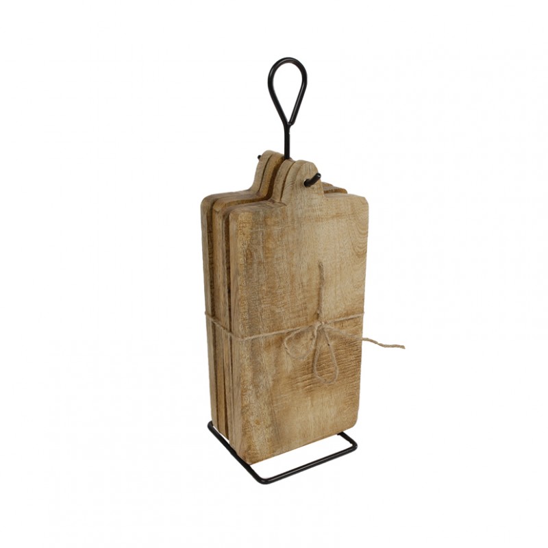 082054 | TAGLIERE legno C/BASE 4pz