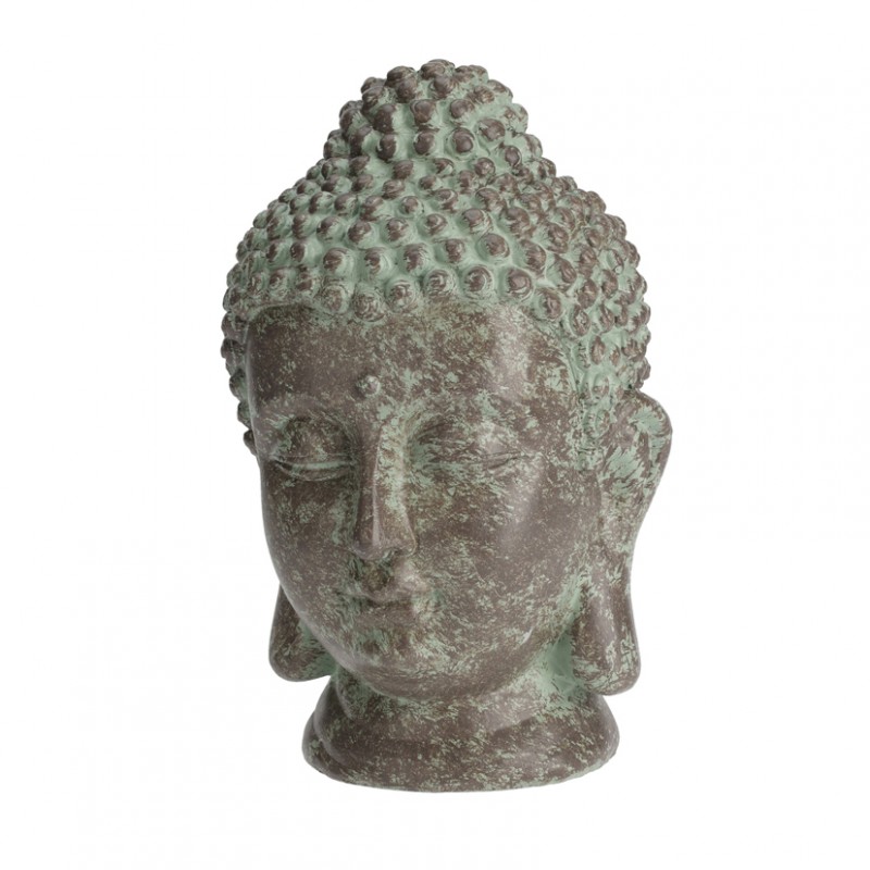 095752720 | TESTA BUDDHA RESINA 15X23cm - green