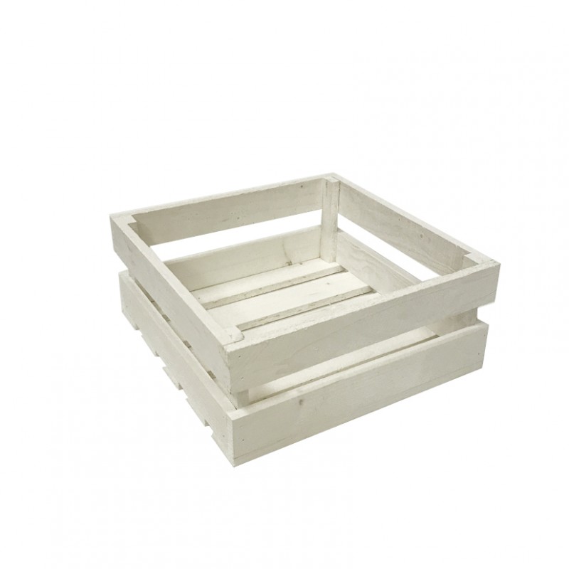 Cassetta legno  26x26 h11cm -bianco