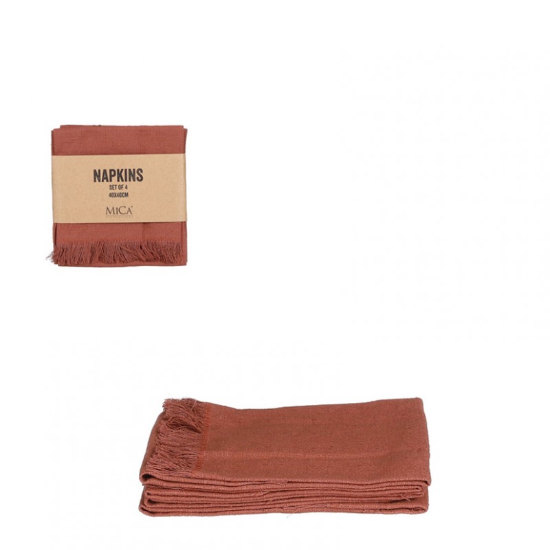 Tovagliolo cotone 40x40 pz4 - d.brown