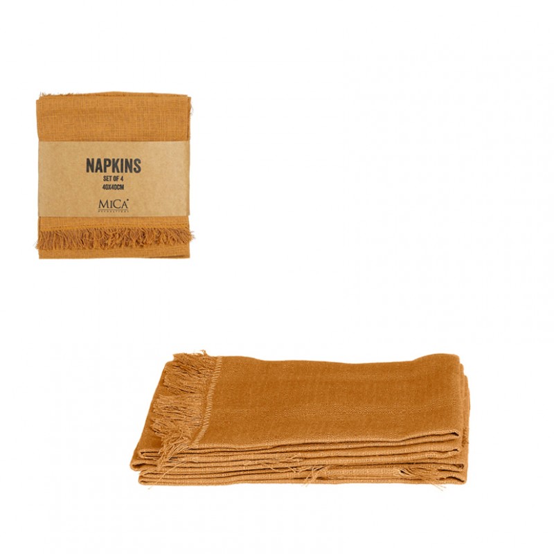 Tovagliolo cotone 40x40 pz4 - ochre