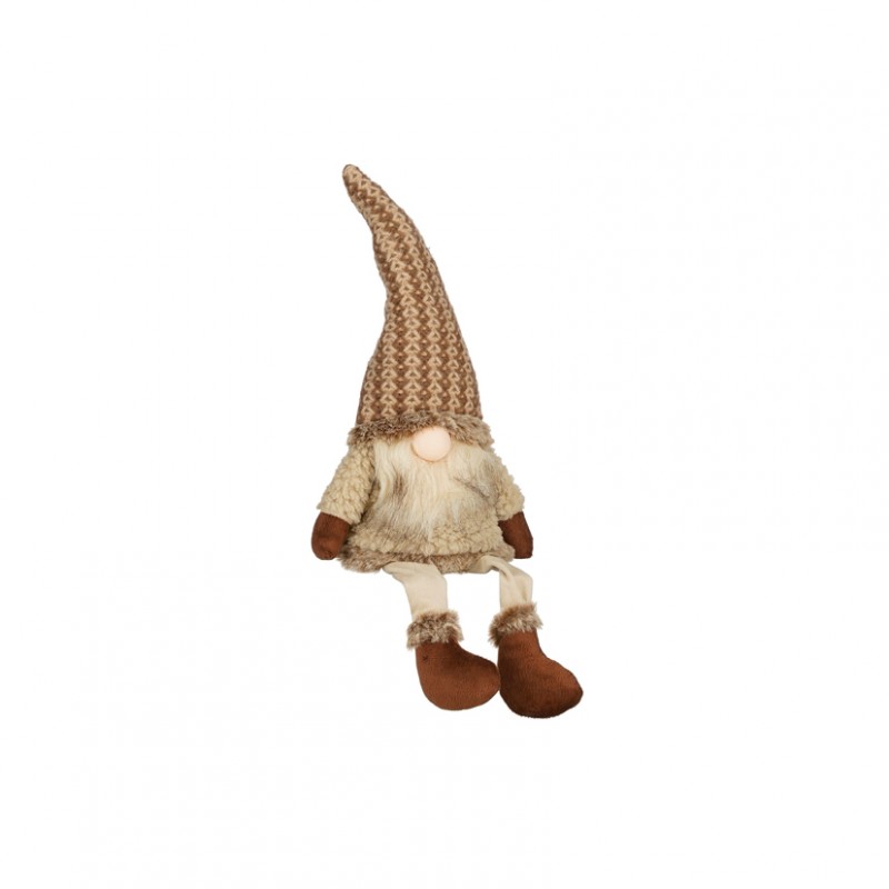 1162888 | GNOMO SEDUTO POLIESTERE 16X9 H45 - brown