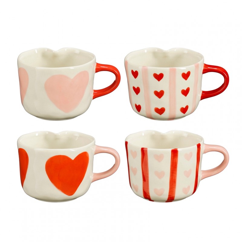 Tazza ceramica 12 h7cm - 4ass.