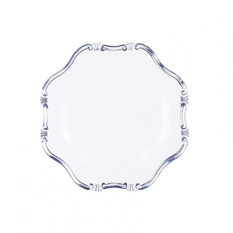 Sottopiatto d35 cm - trasparente/argento