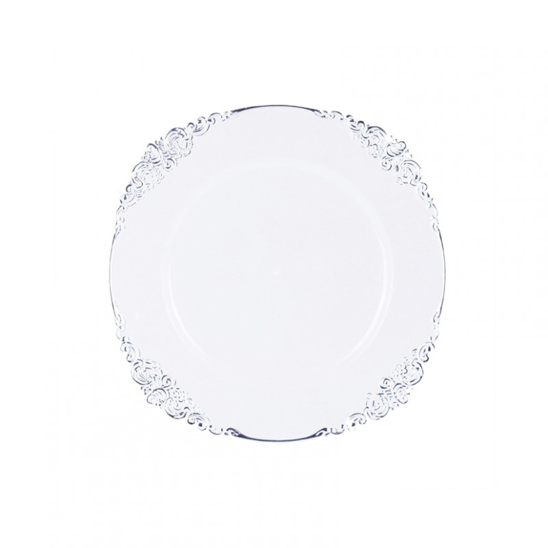 Sottopiatto d35 cm - trasp./argento
