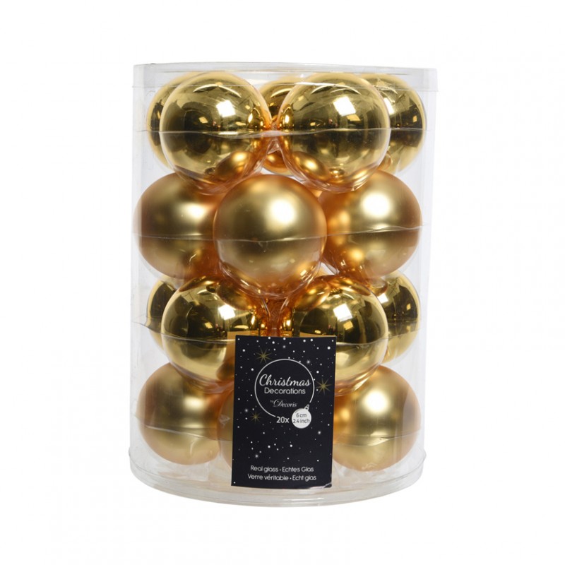 Box sfere vetro pz20 d60mm - light gold