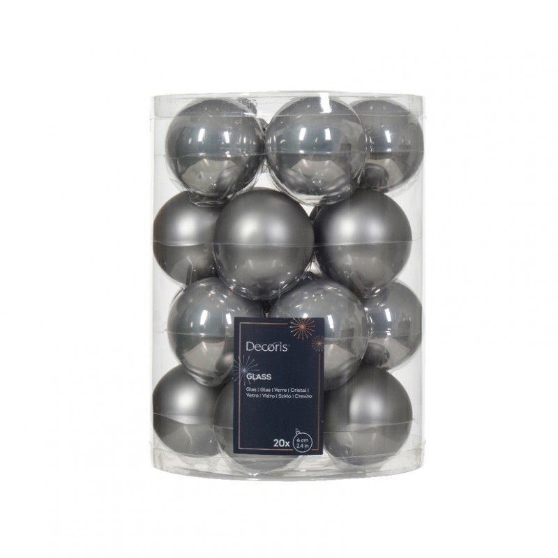 Box sfere vetro pz20 d60mm - marble grey