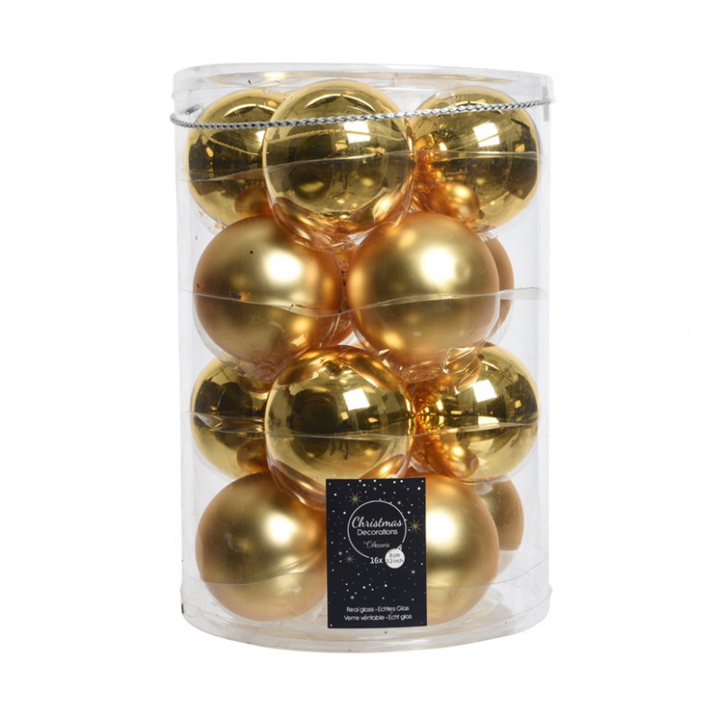 Box sfere vetro pz16 d80mm - light gold