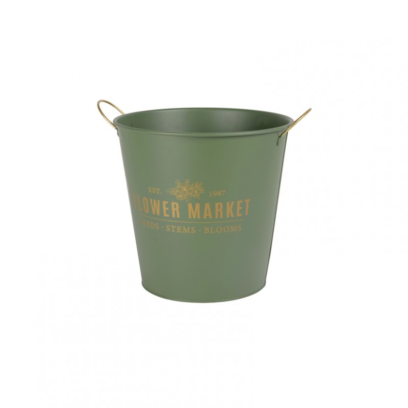 Secchiello metallo d13 h12cm - verde