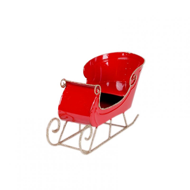 Slitta metallo 33x15 h20cm - rosso
