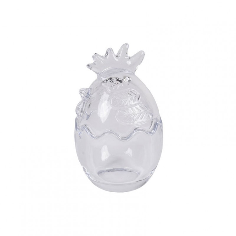 Uovo vetro gallo d5,5 h9cm