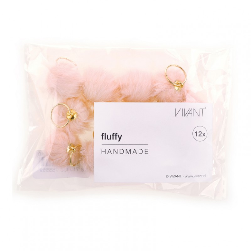 Pompon fluffy 12pz d2cm - rosa