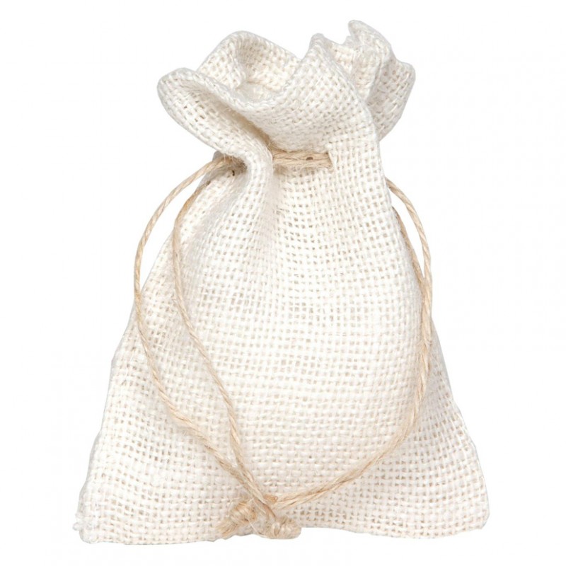 Jute bag 9x12 cm pz10-white