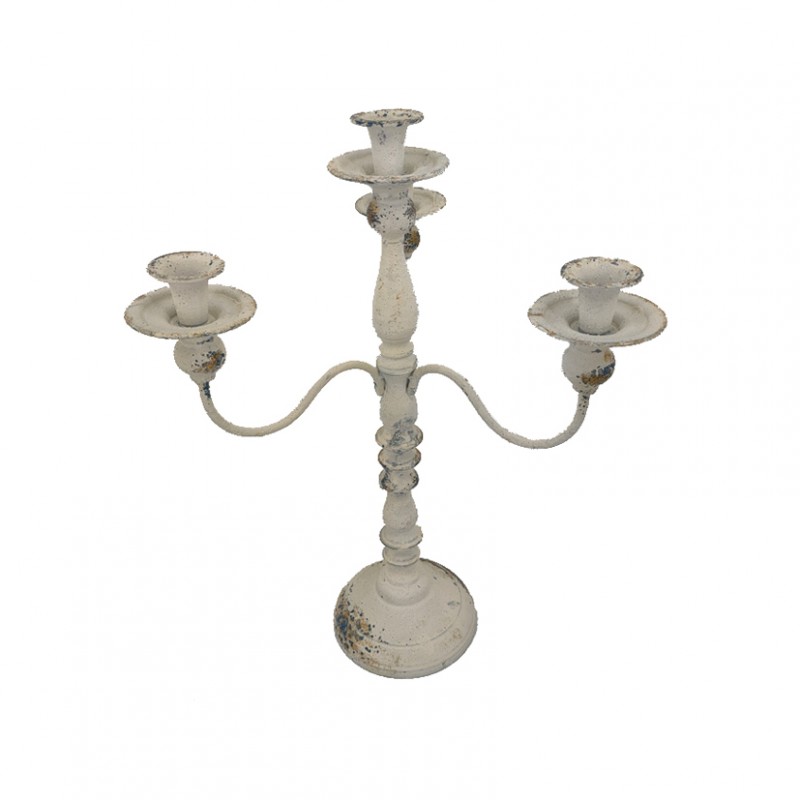 HE17W2058GN | CANDELABRO metallo D36 H52,5 - sbiancato