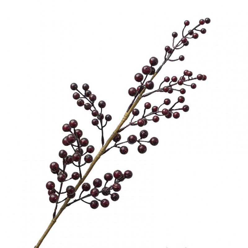 Branch berries h75cm -burgundy *