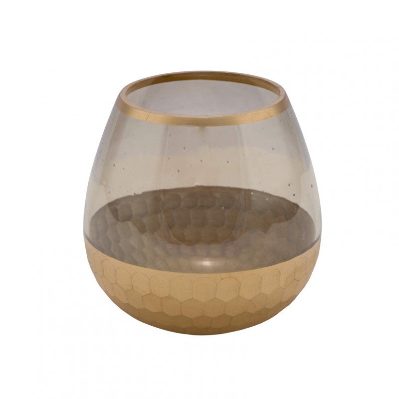 22101367 | PORTACANDELA 13X13X13 cm-brown gold