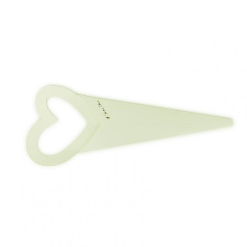 Cono portarose cuore 46,5cm 12pz -crema