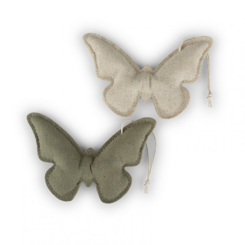 Farfalla h13,3cm 12pz - grigio/verde