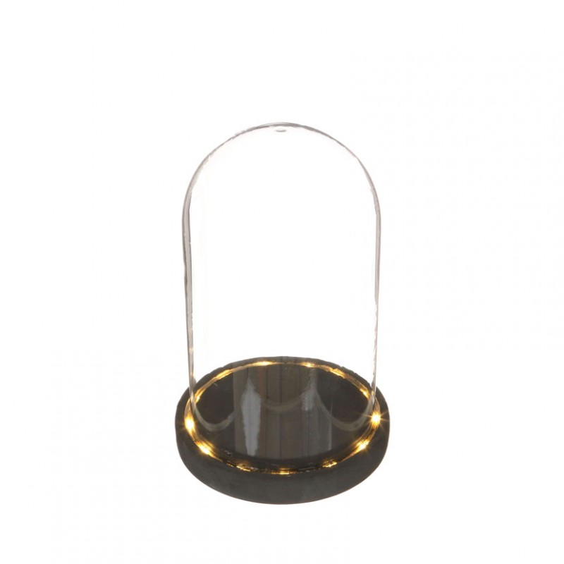 29594 | CAMPANA VETRO D14 H21,5 cm c/led-nero