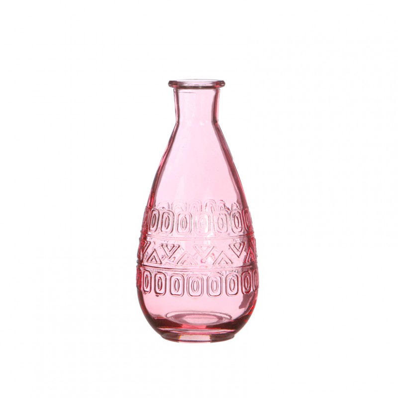 Bottiglia vetro rome d7,5 h15,8 cm pink