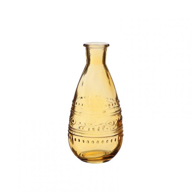 Rome glass bottle d7.5 h15.8 cm-ocher