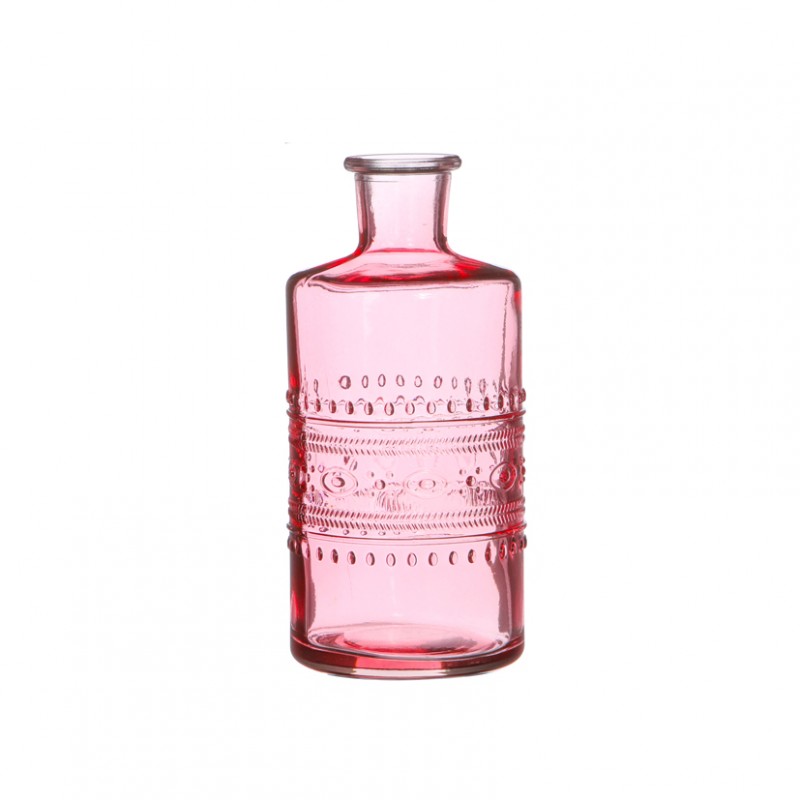 Bottiglia vetro porto d7,5 h14,5 cm pink