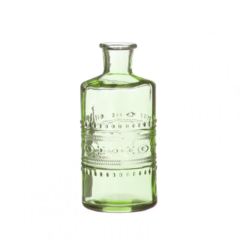 Porto glass bottle d7.5 h14.5 green