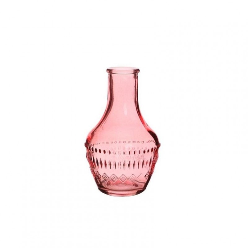 Bottiglia vetro milano d6 h10 cm - rosa