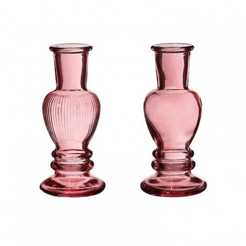 Vaso vetro venice d5 h11,3cm 2mod. -pink