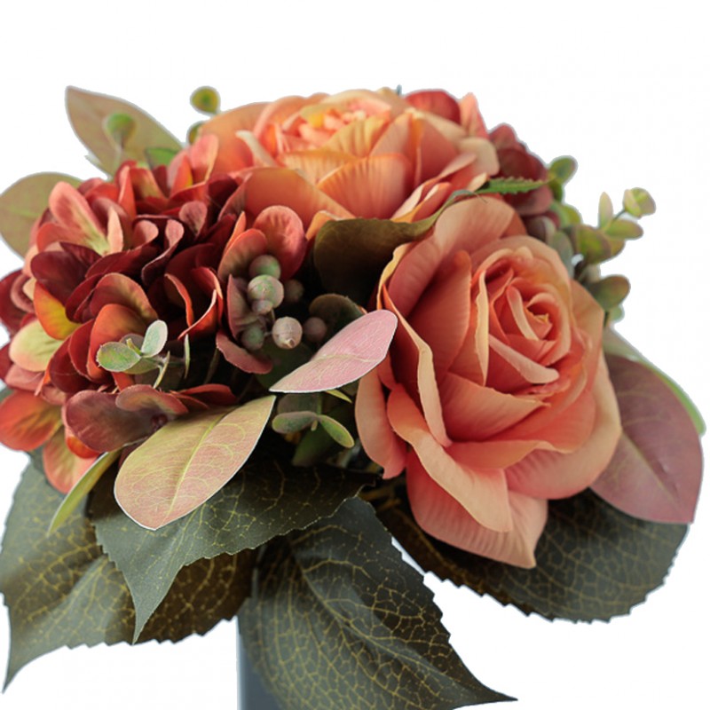 Rose/ortensie mazzoh34 cm ro-burgundy *