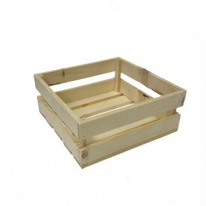 CASSETTA LEGNO 26x26xh11cm - naturale