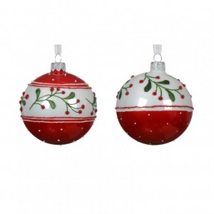 SFERA VETRO bacca D80mm - christmas red