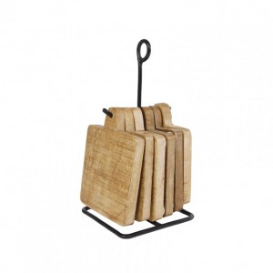 SOTTOBICCHIERI legno C/BASE 6pz