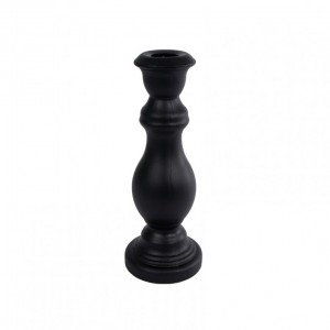 CANDELABRO VETRO 7,5X7,5X20cm - nero