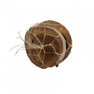 MEZZO COCCO D18/20cm 2pz - nat. brown