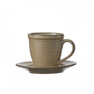 CUP + SAUCER TABO H7.5 cm - cream