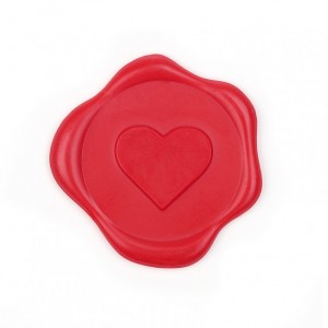 HEART SEAL WAX 4X4 cm 6pcs - red