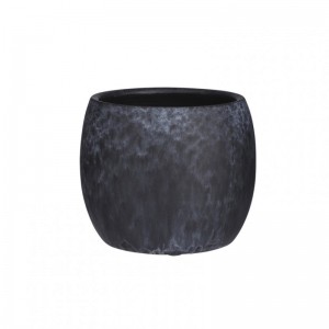 VASE LESTER D16 H14cm - black stone