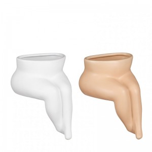 VASO GAMBE 20X16XH10 cm - white/peach