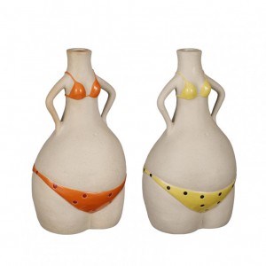 VASE BIKINI 14X13XH25,5 cm-yellow / orange