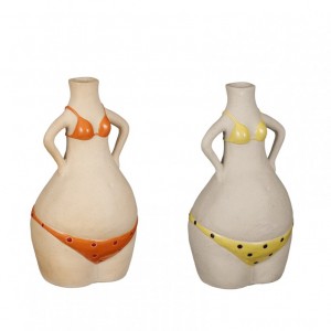 VASE BIKINI D19 H10 cm-yellow / orange